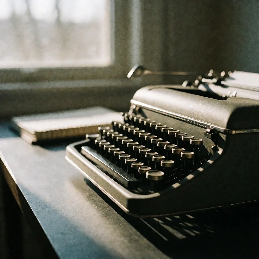 Teclado de máquina de escribir sobre escritorio